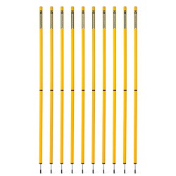 Slalom stangen 32mm - 170 cm (2-delig) - Set van 10 stuks - Geel